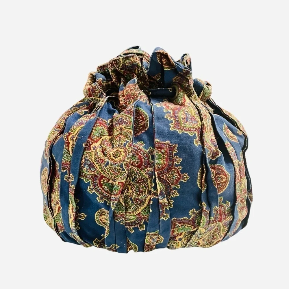 April Cornell Vintage Boho Paisley Drawstring Shoulder Bag